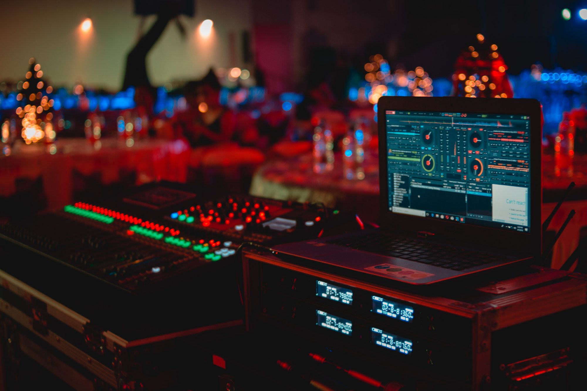 Mesa de som e operação técnica